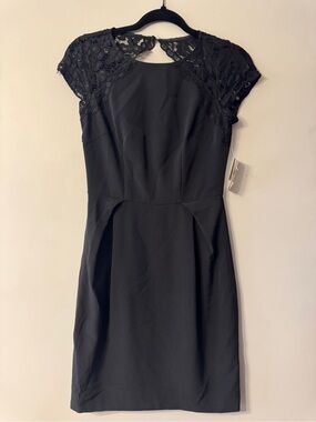NWT | Aiden | little black dress open back lace shoulders | 2